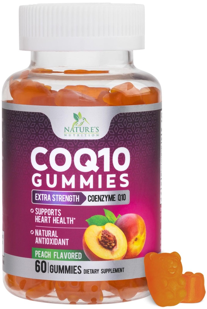 CoQ10 Gummies 100mg - 3X Styrka, Hög Absorption, Antioxidant Supplement för Heart Health Support & Energy Production, Ultra Coenzyme Q10 Vitaminer, Coq 10 Supplements, Non-GMO - 60 CoQ10 Gummies