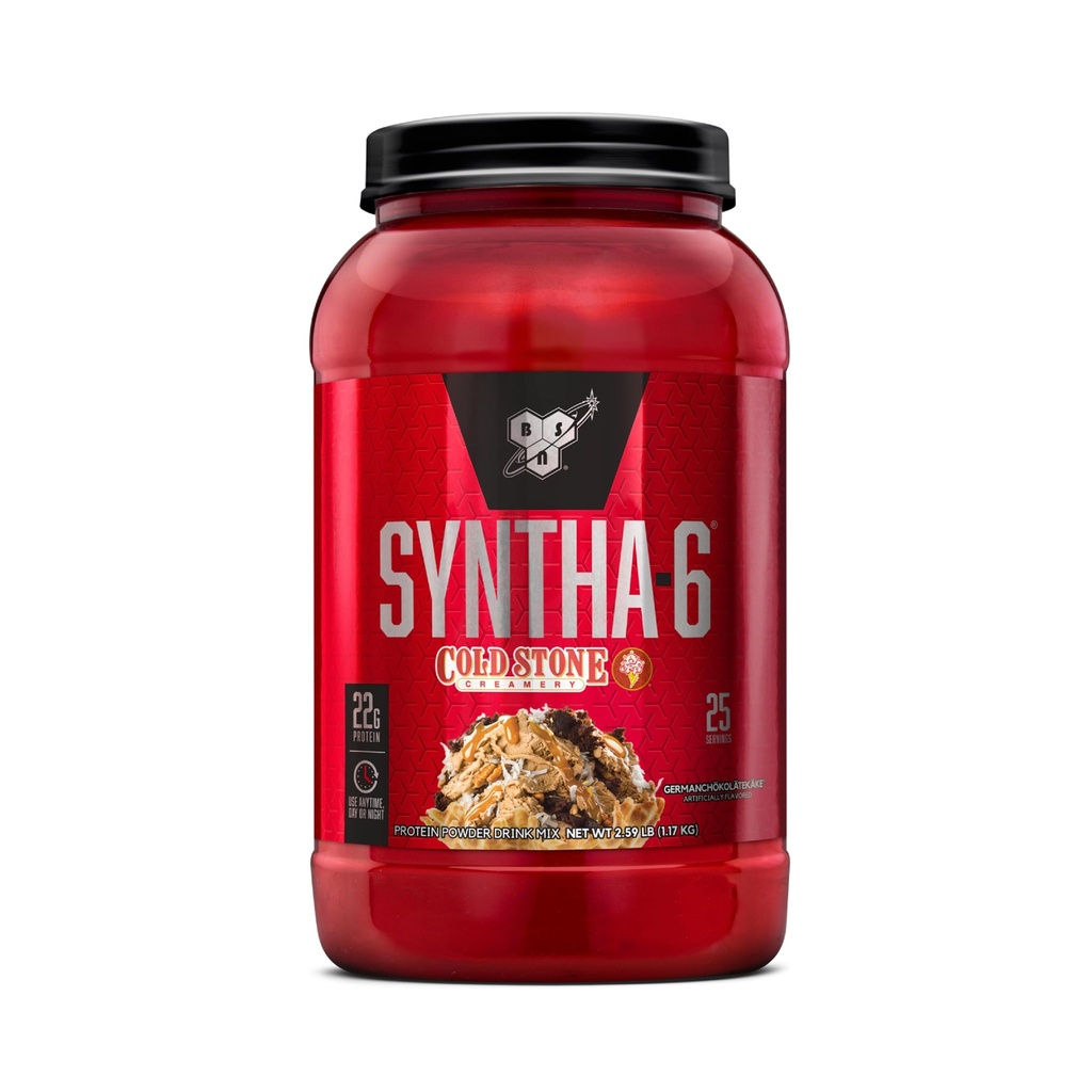 BSN Syntha-6 Whey Protein Powder, Cold Stone Creamery- Germanchökolätäke Flavor, Micellar Casein, Milk Protein Isolate Powder, 25 tarjoilua