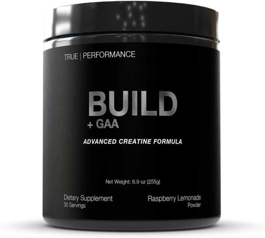 Rakentaa + GAA, lihasten rakentaminen ja Recovery, Vadelma sitruunaa, patentti vireillä GAA + Creatiini Monohydraatti, parantaa vahvuus, suorituskyky, ja lihasten kasvua - Creatiini, GAA, Betaine - 30 Servings