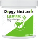 Dog Ear Cleaner Wipes with Aloe and Eucalyptus (100 Count) - Otic Cleanser for Dogs (Made in U.S.A.) (100ct Wipes with Aloe & Eucalyptus)