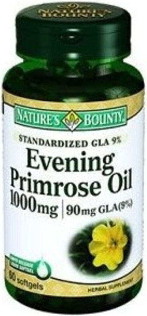 Naturens Bounty Evening Primrose Oil, 90mg, 60 Softgels (Pack of 3)