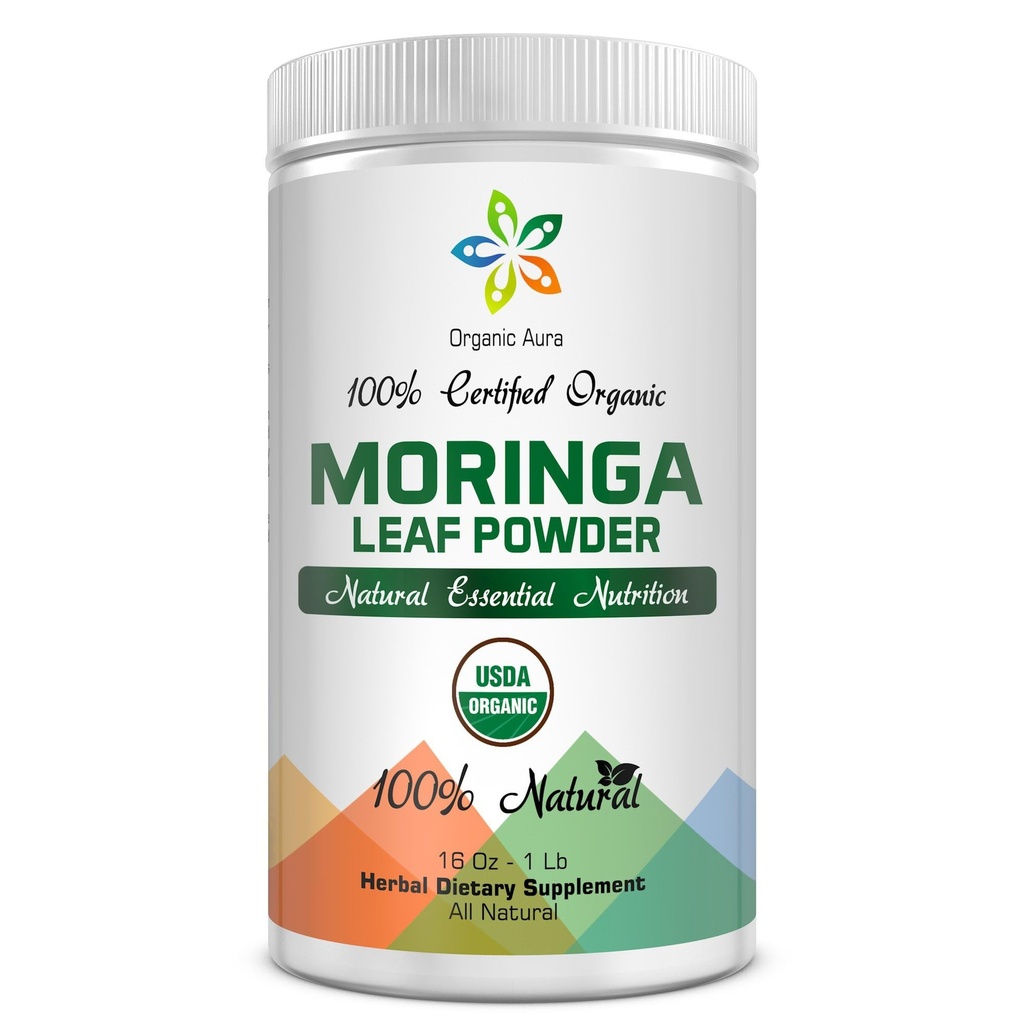 Certified Organic Moringa Leaf Powder-1Lb. USDA Certified Organic. 100% puhdas ja alkuperäinen. Luonnollisesti lisää energiaa, aineenvaihduntaa ja vastustuskykyä. Raw Green Whole Superfood. Ei muuntogeenisiä organismeja, gluteeniton