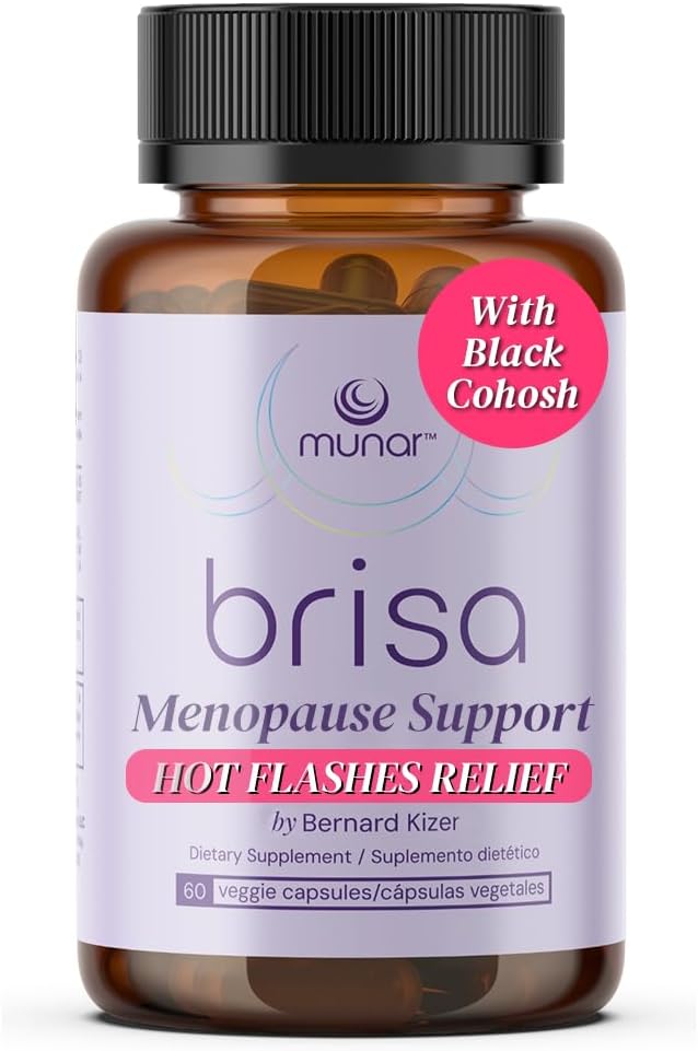 Munar Brisa Menopause Tuki Hormonaalinen tasapaino naisille maito Thistle, Vitex, Black Cohosh ja Raparperi. Vähentää kuumia välähdyksiä, lisää energiaa, maksa Detox ... 30 päivän toimitus (60 kapselia)