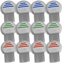Lice Comb - (Pack of 12) Head Lice hoito, joka on yksilöllisesti pakattu ammatillinen ruostumaton teräs Luusa ja Nit Combs poistaa munat pyöristetty vinkkejä Mukavuus