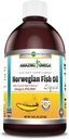 Amazing Omega Norwegian Fish Oil 16 Oz Supplement ... 1625mg Omega -3s, DHA, EPA per Serving ...