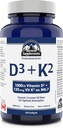 Topptillskott - Vitamin D3 K2, 180 Softgels - Formulerad för att hjälpa dig att upprätthålla hälsosamma ben, tänder och muskler - Stöd Body Calcium Absorption och minska risken för frakturer