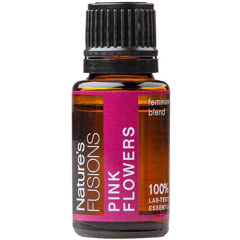 Nature's Fusions Vaaleanpunaiset kukat, 100% Pure ja Natural Essential Oil Blend aromaterapiaan ja paikalliseen käyttöön, .5 Fl Oz (Pack of 1) (15 ml)