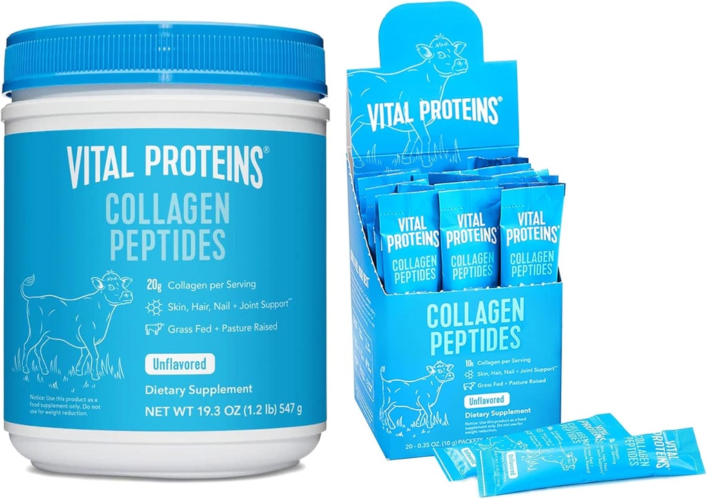 Vital Proteins Collagen Peptides Powder Mautonta 19,3 OZ + 20 Count Stick Pack