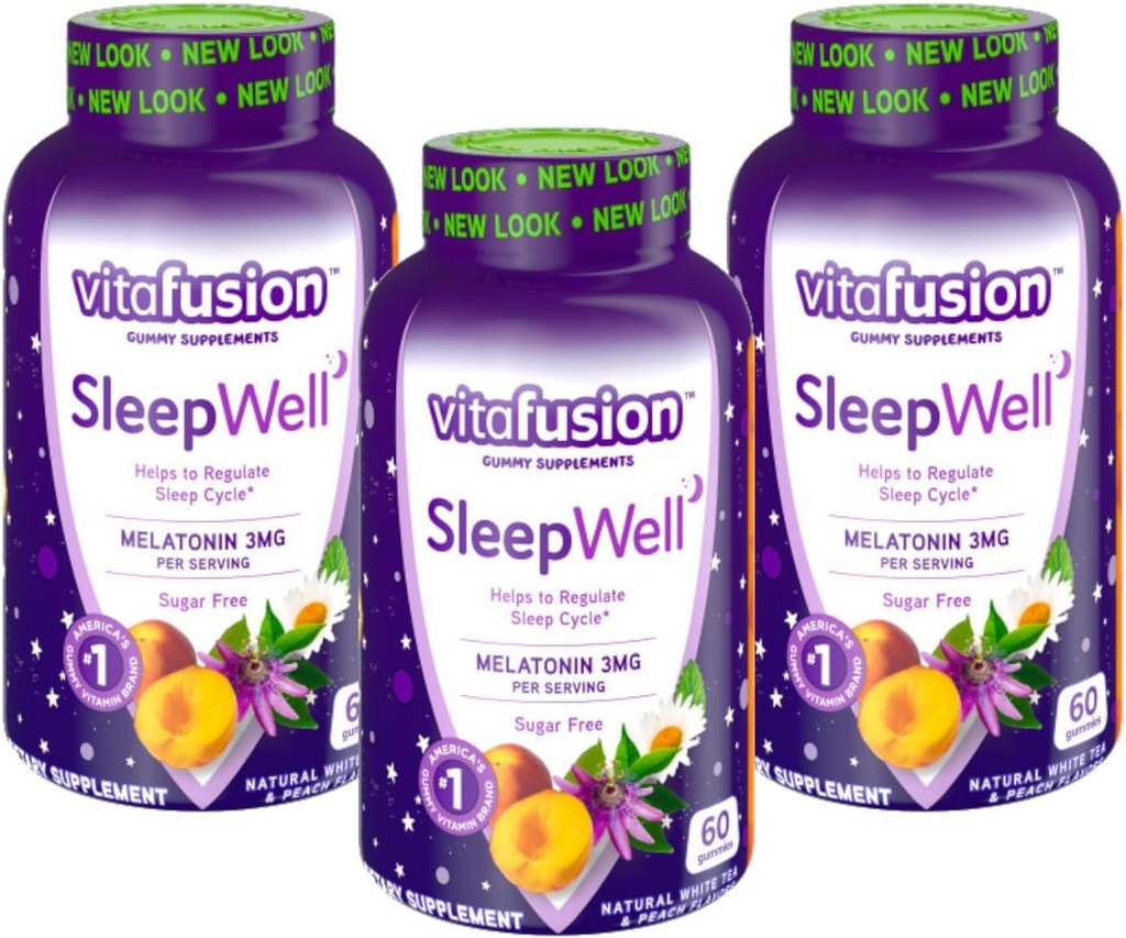 Vitafuusio Uni Hyvin Melatonin Gummies Sokeriton, 60 Jokainen (3 pakkaus)