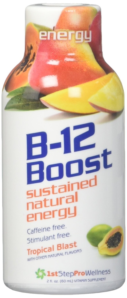 B-12 Shot Maximum Energy, Tropical Blast, 2-Ounce, 12 per box