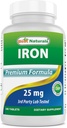 Bästa Naturals Iron Supplement (järn Bisglycinate) - 25mg - 180 tabletter - Gentle of Stomach - Icke-Constipating