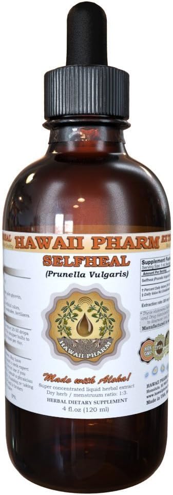 Selfheal Liquid Extract, Organic Selfheal (Prunella Vulgaris) Tincture, Herbal Supplement, Havaiji Pharm, Made in USA, 4 fl.oz