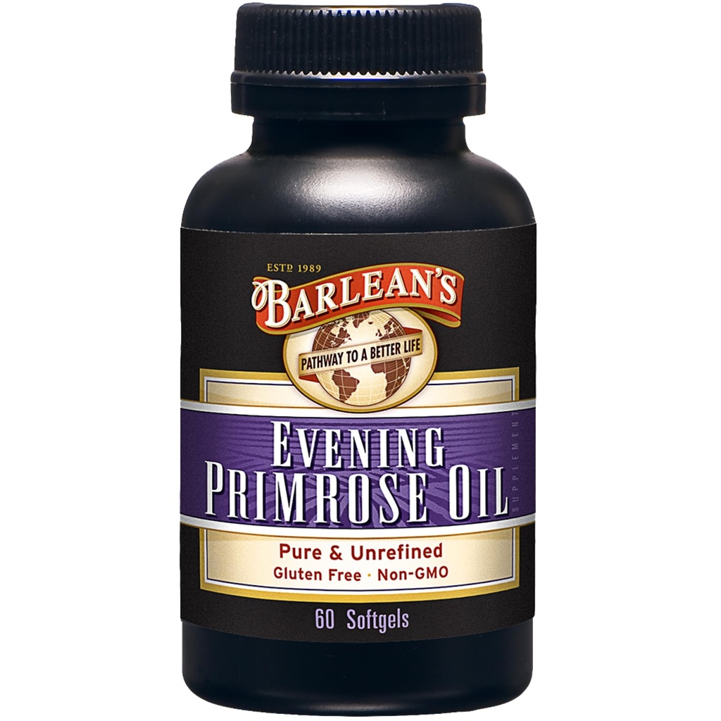 Barlean's Primrose Oil Softgels with Gamma-Linolenic Acid (GLA) - Ei-GMO, Gluteenittomat - 60-Softgels