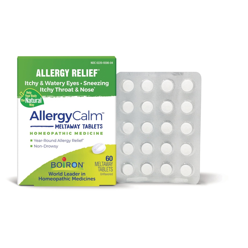 Boiron AllergyCalm Tabletter för lättnad från allergi och Hay Fever Symptom på Sneezing, Runny Nose och Itchy Eyes eller Throat - 60 Count