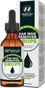 Organic Ear Wax Removal Drops for Clogged Ears - Natural Ear Wax Cleaner Oil for Kid, Adult, Baby - Earwax Removal Liquid for Unclogging Ears, Earaches, Ear Health (Made in USA)