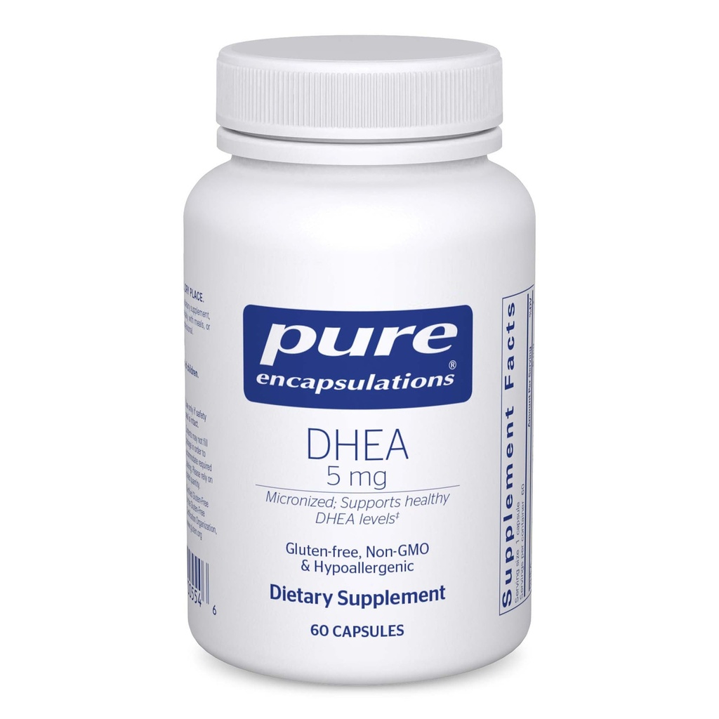 Puhtaat kapselit DHEA 5 mg - Immunosupport & Hormonit Balance* - Mikronoitu DHEA - Gluteeniton & Vegan - 60 kapselia