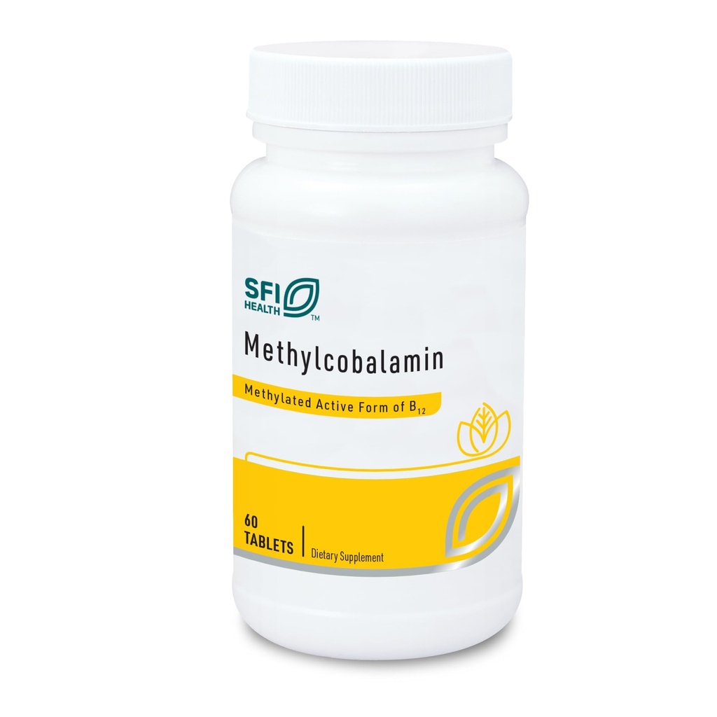 Klaire Labs SFI Health Methylcobalamin Lozenges - 5000 Microgram Vitamin B12 för kognitivt och kardiovaskulärt stöd, Hypoallergenic & Natural Cherry Flavor (60 Fast Dissolve Tablets)
