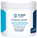 Klaire Labs SFI Health VitaSpectrum Powder - Lasten monivitamiini/mineraali, jossa on 23 olennaista ravintoainetta marja-granaattina lapsille, ei kuparia, rautaa, gluteenia tai kaseiinia (30 tarjoilua, 171 grammaa)