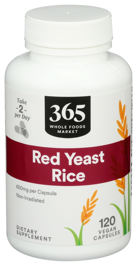 365 av Whole Foods Market, Red Yeast Rice 600mg, 120 Count