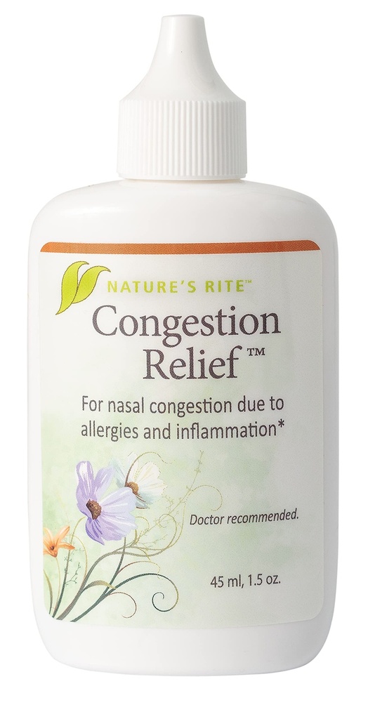 Naturens Rite Nasal Spray Decongestant, Congestion Relief, 1,5 oz. (45 mL), Portable, All Natural Sinus Nose Spray, Non-Addictive Sinus Relief för allergi och förorening Irritation