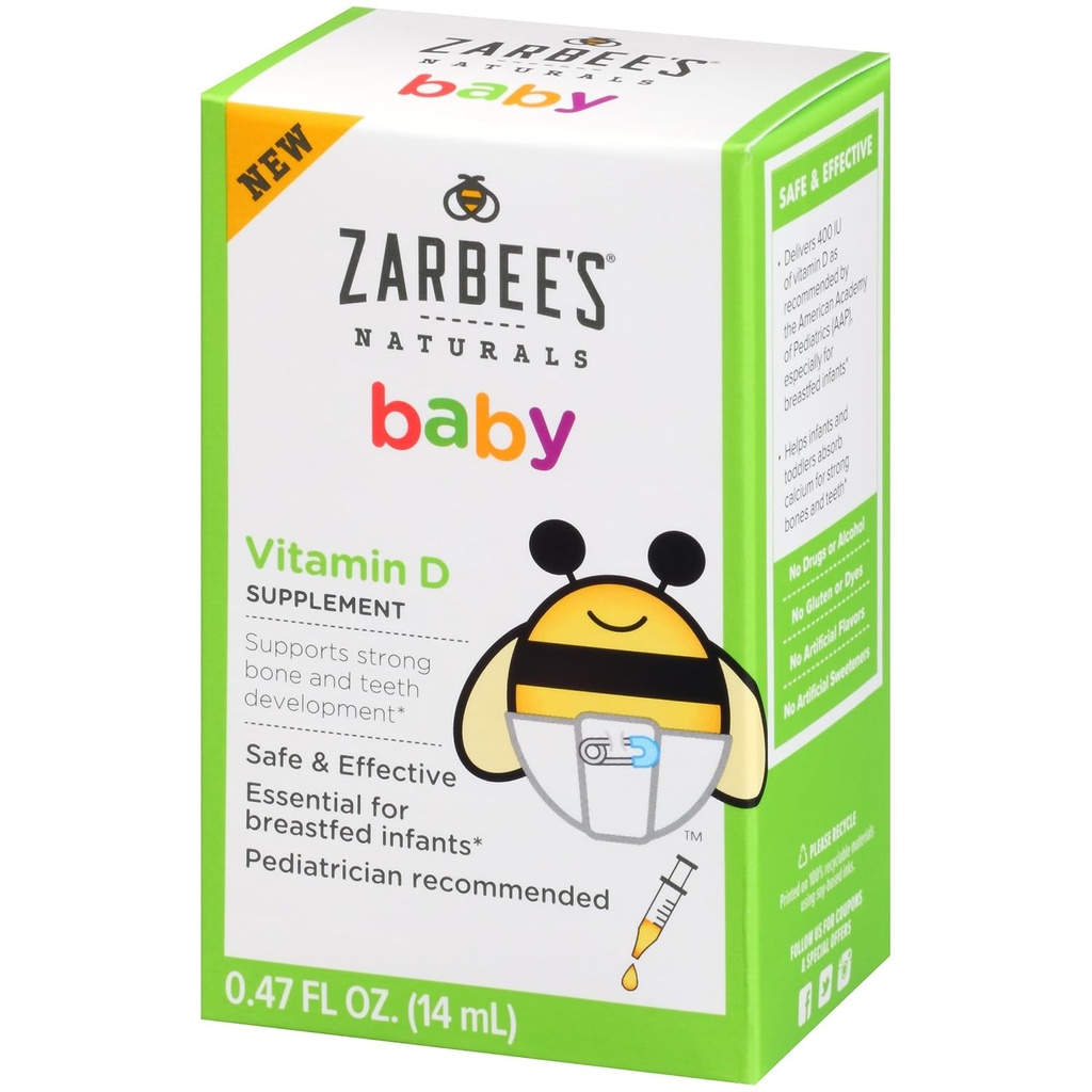 Zarbee's Naturals Baby D-vitamiinilisä, 0,47 Neste Ounce