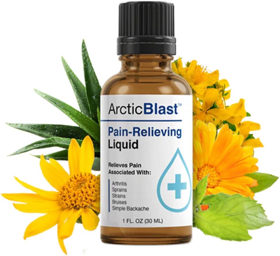 N Labs Arctic Blast Premium Topical Pain Relief Drops - Fast Absorbing DMSO, Menthol & Camphor for Back, Knee, Shoulder, Joint & Muscle Pain - Cooling Rub Formel - Made in USA - 1 fl oz