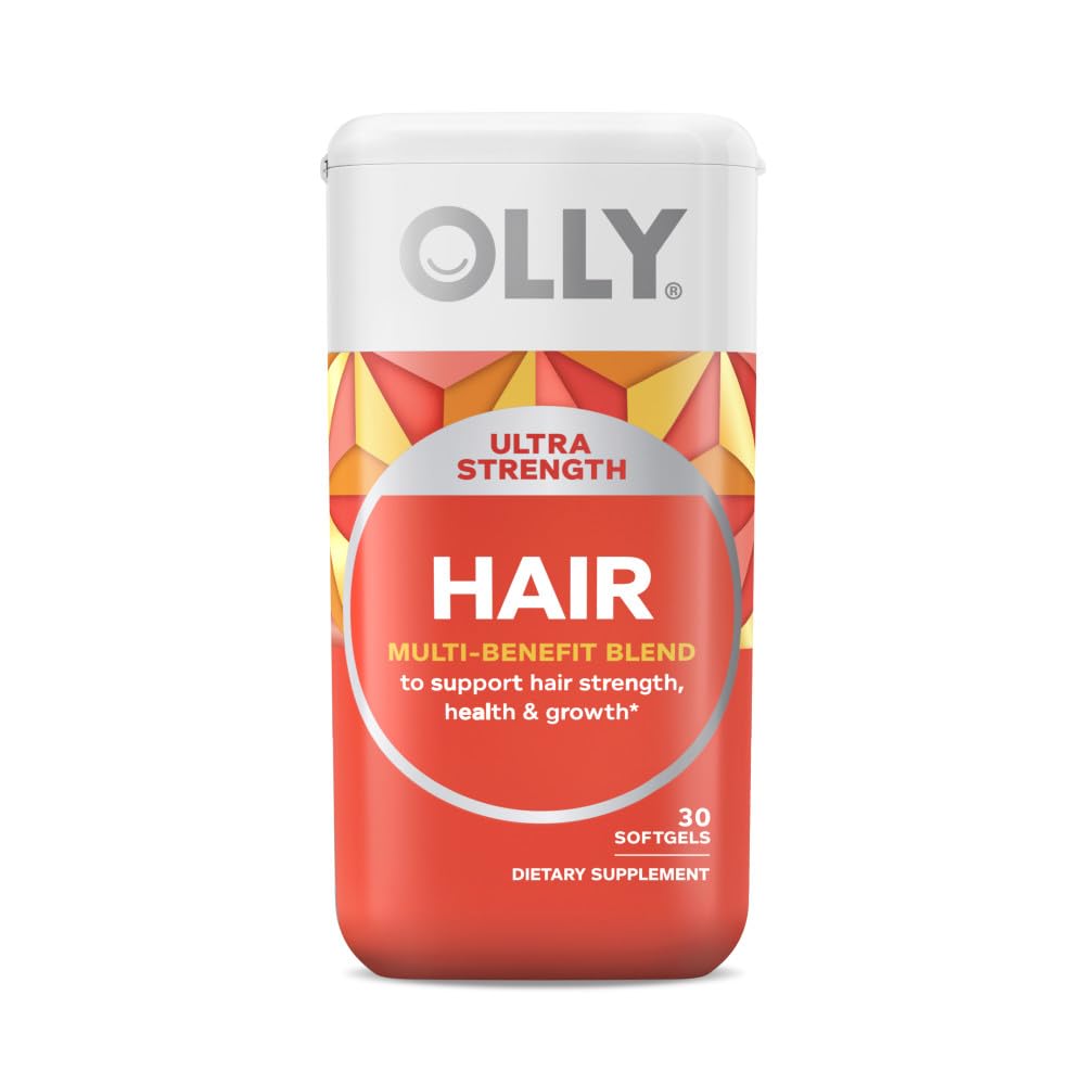 OLLY Hair and Skin Vitamin Bundle - Ultra Strength Hair Softgels med Biotin, Keratin, Vitamins B12, D och Flawless Complexion Gummy med vitamin A, E, Zink för Clear Skin - 30 och 50 Count