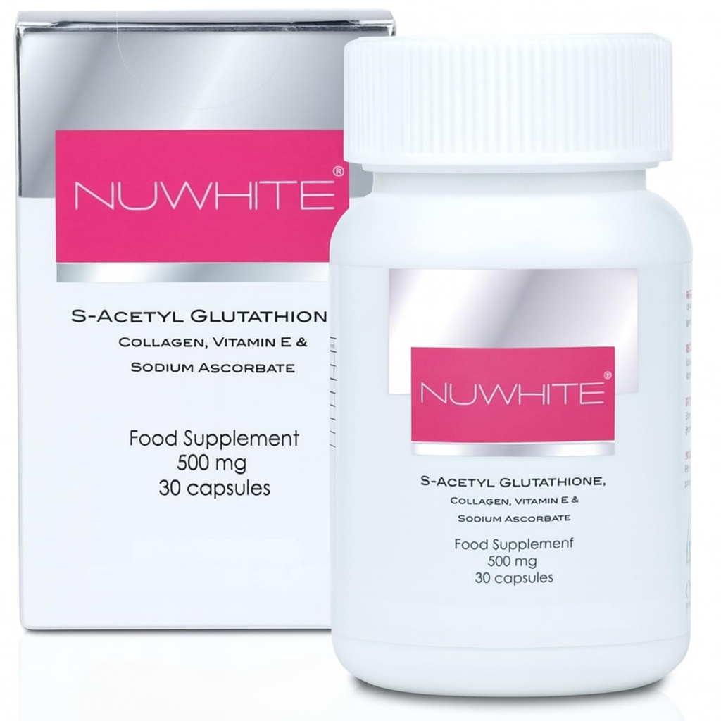 Nu White S-asetyyli Glutationi Uusi parannettu Formula ihon valkaisu 30 kapselia