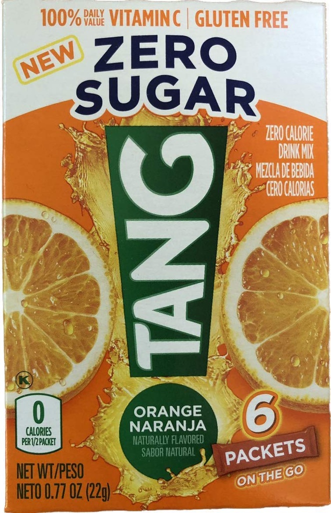 Tang On The Go! Oranssi Naranja C-vitamiini juoma Mix 6 helppoa avointa pakkausta (Pack of 4)