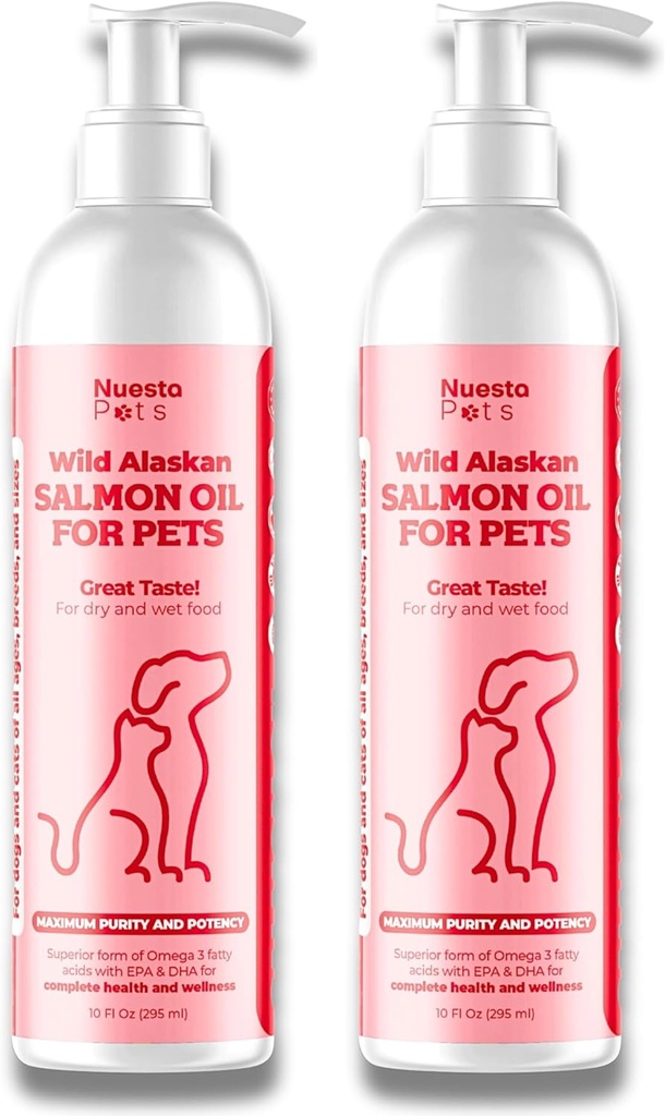 Lemmikit 2-Pack Wild Alaskan Lohiöljy Blend koirille ja kissoille Omega-3 Boost & Shed Defense 