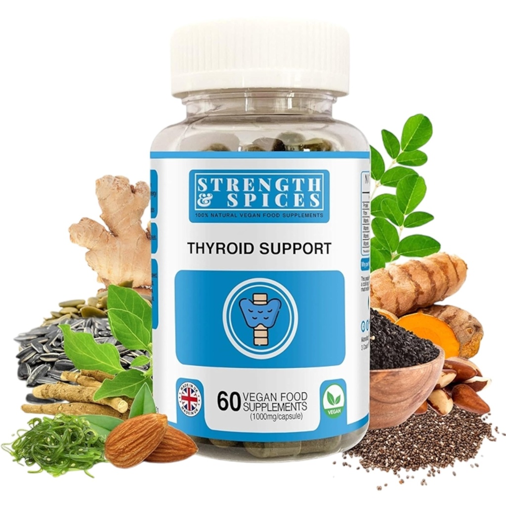 Strength & Spices - Kilpirauhasen tuki, jodilisä Maca Root, Sea Kelp, Brasilia Nuts ja Ashwagandha, 60 kapselia