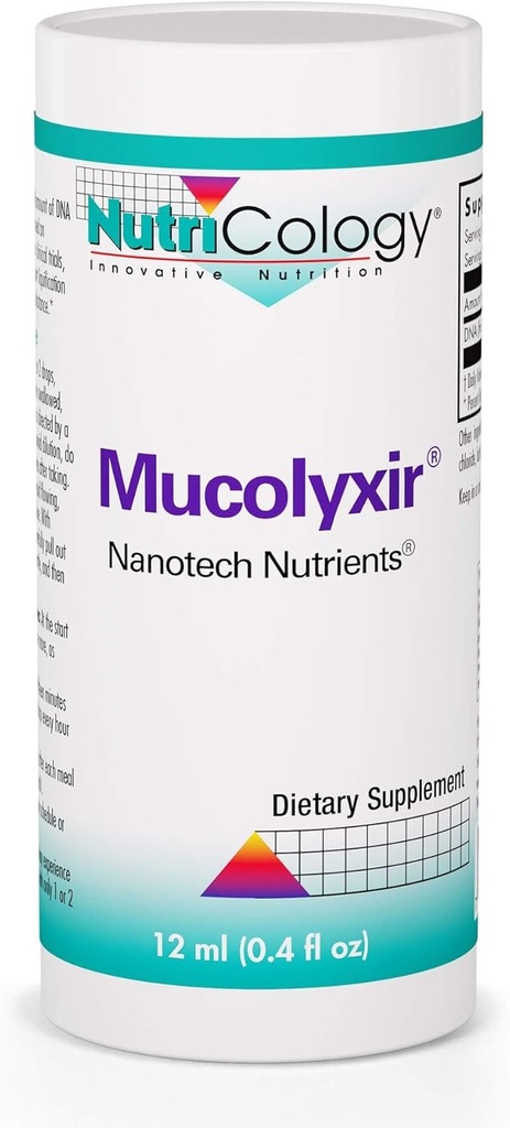 Nutricology Mucolyxir Supplement - Liman puhdistuma keuhkoista, Liman lievittäminen, Microdose DNA, Wild Pacific Salmon, Liquid Drops - 0,4 Fl Oz