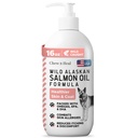 Wild Alaskan Salmon Fish Oil for Dogs - 16 oz. of Fish Oil Formula - Pump Cap Bottle - Sisältää Omega-3 ja 6, D-vitamiinia, EPA, ja DHA terve iho ja turkki