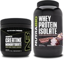 NutraBio Creatiini Monohydraatti, makuamaton, 150g ja Whey Protein Isolate, Chocolate Dipped Macaroon, täydennysosa Bundle - Lihasenergia, Lean lihasten kasvu, elpyminen, ja vahvuus