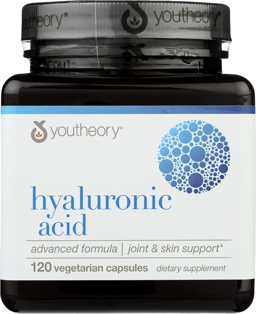 Youtheory Hyaluronic Acid Advanced Formula, Dairy Free, 120 kapselia (Pack of 1)