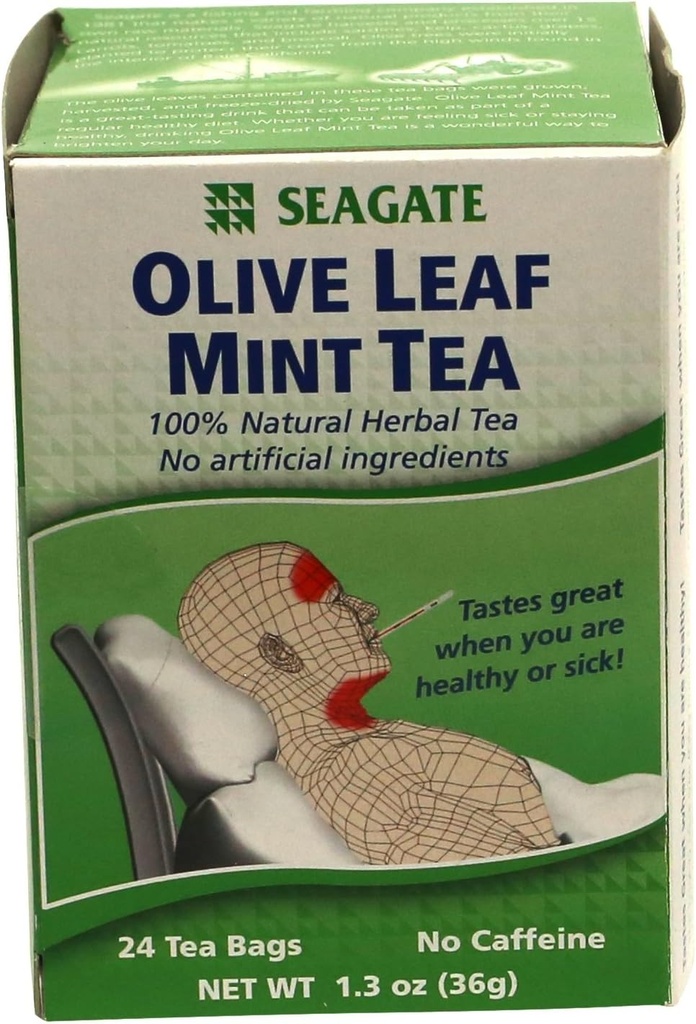Seagate Tuotteet Olive Leaf Herbal Mint Tea 24 Count (pakkaus 1)