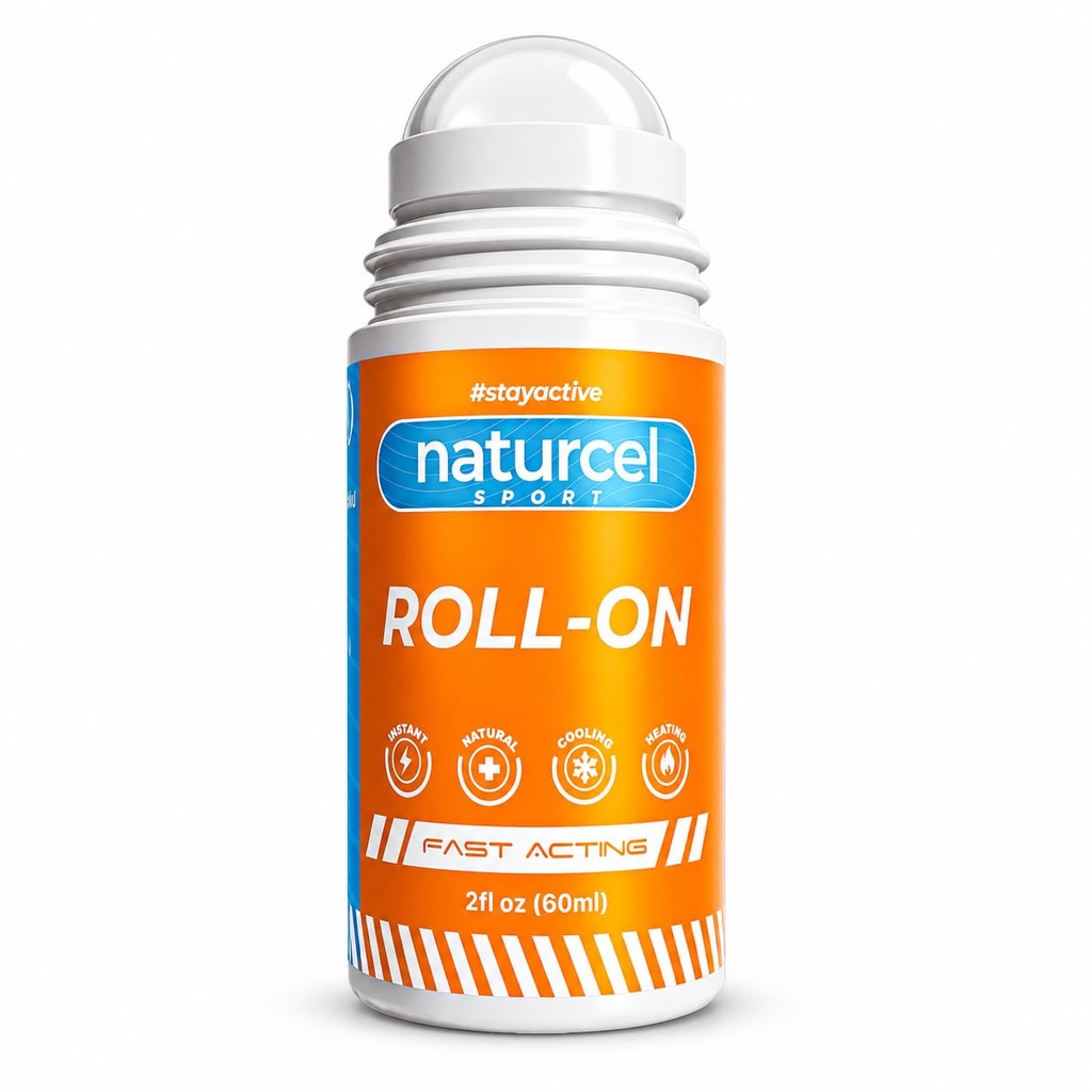 Sport Roll-On, 2FL OZ, Topical Reliever för värk och smärta av muskler och gemensamma, kylning, snabbverkande, Mess Free Massage Roller, färglös