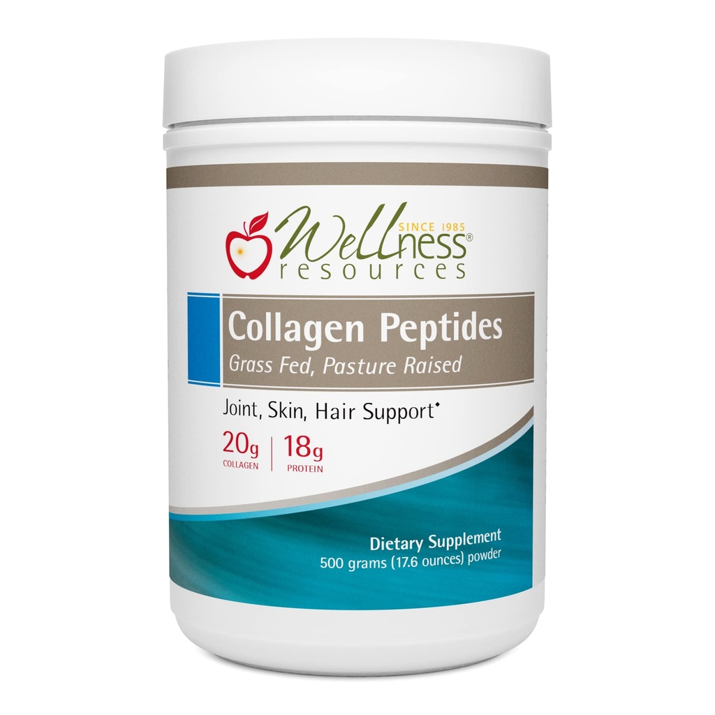 Wellness Resources Collagen Peptides - Pasture Raised, Grass Fed 100% Collagen Protein - Hydrolysed tyyppi I ja III Collagen Peptides Powder, Unmariored (500 Grams/ 17, 6 Ounces)