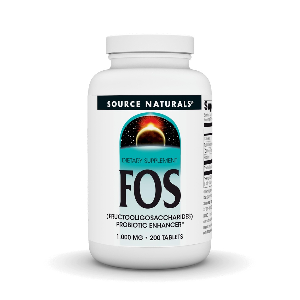 Källa Naturals FOS 1000 mg Fructooligosaccharides Probiotic Enhancer - 200 tabletter