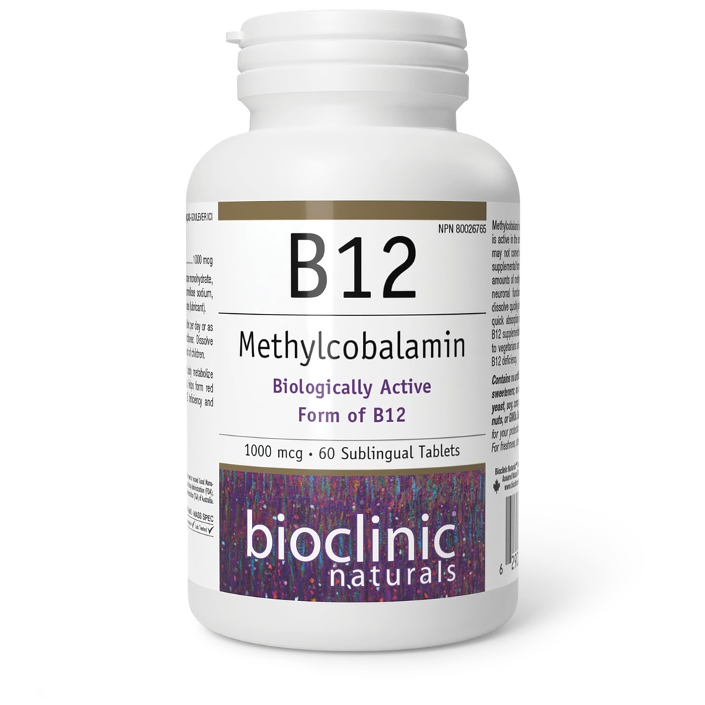 Bioclinic Naturals - B12 Metyylicobalamiini 1000 mikrog 60 loz