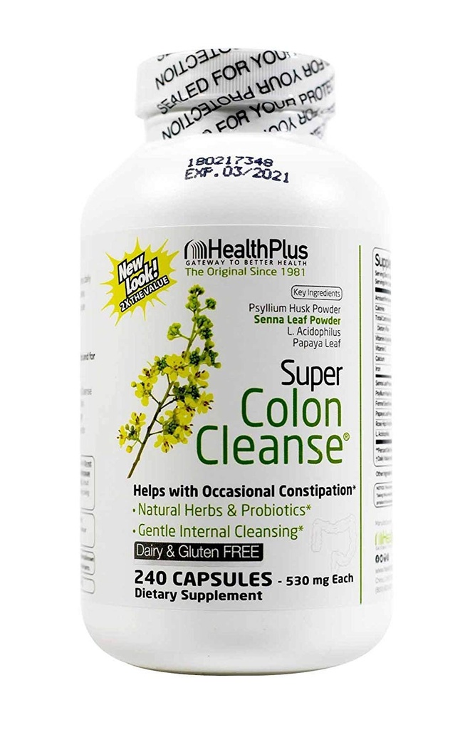 Health Plus Super Colon Cleanse, kapselit Laksatiivinen, 240 Count