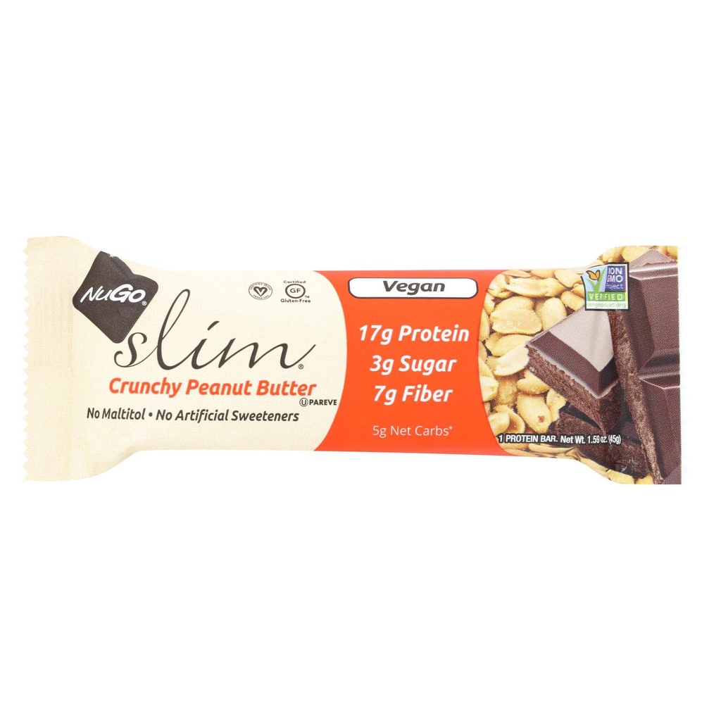 NuGo Nutrition Bar - Slim - Rapea maapähkinävoi - 1,59 Oz Bars - asia 12