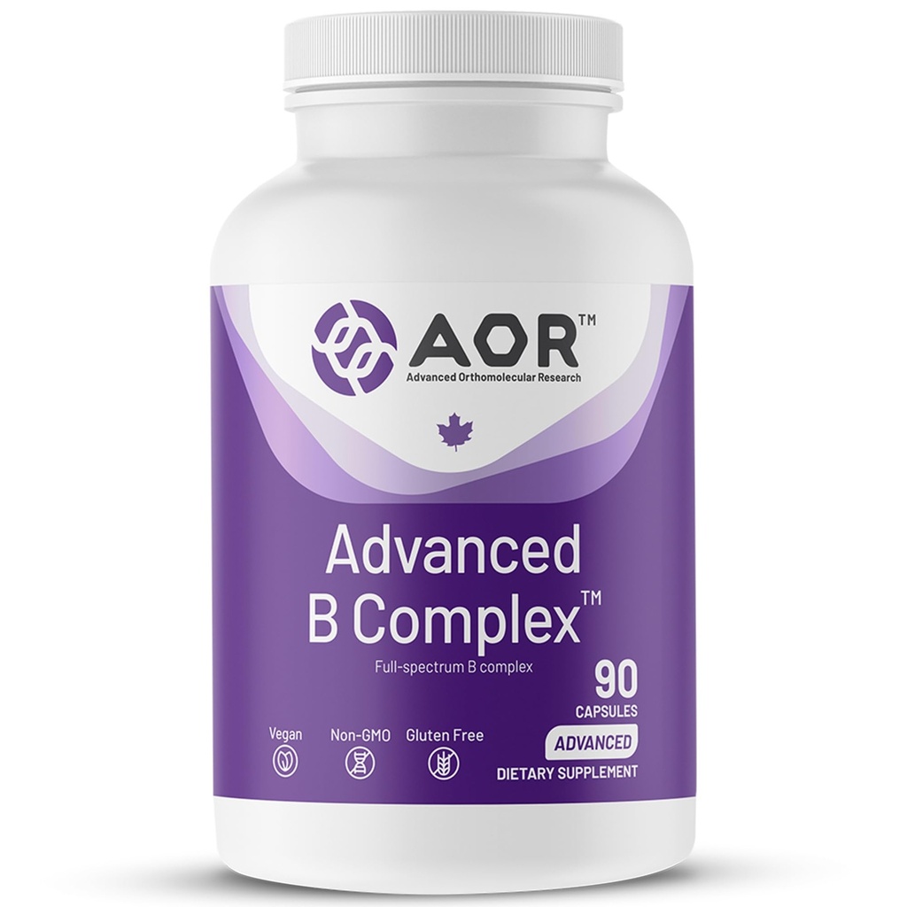 AOR, Advanced B Complex, Multivitamiini tuki energialle, stressi ja aineenvaihdunta, ravintolisä, 90 kapselia (90 palvelinta)