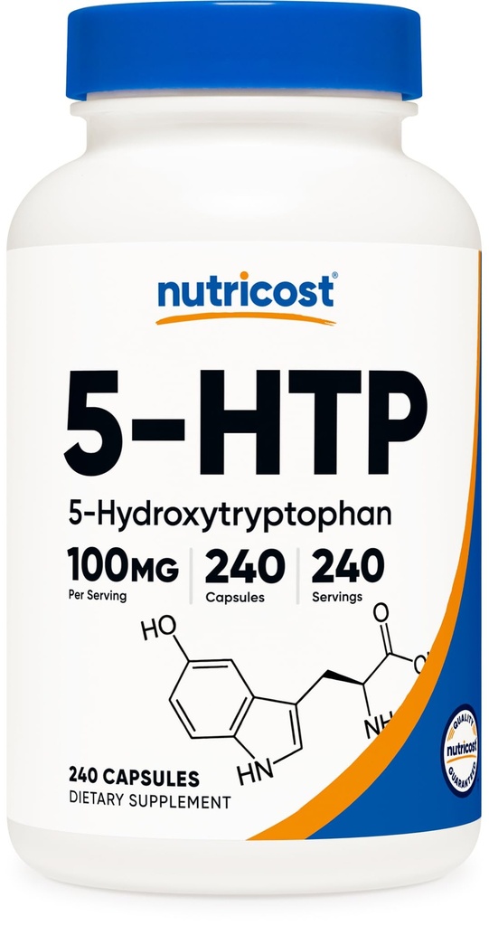 Nutricost 5- HTP 100mg, 240 Kasvissyöjän kapselit (5-hydroksitryptofaani) - ei-GMO & Gluteenittomat