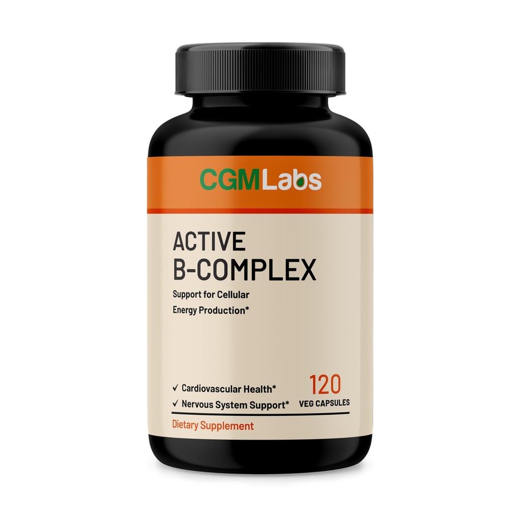 B-vitamiinikompleksi - aktiivinen B1, B2, B3, B6, B12, tiamiini, Riboflaviini, Niasiini, Folaatti, Biotiini, Pantoteenihappo, Inositoli, CGM Labs