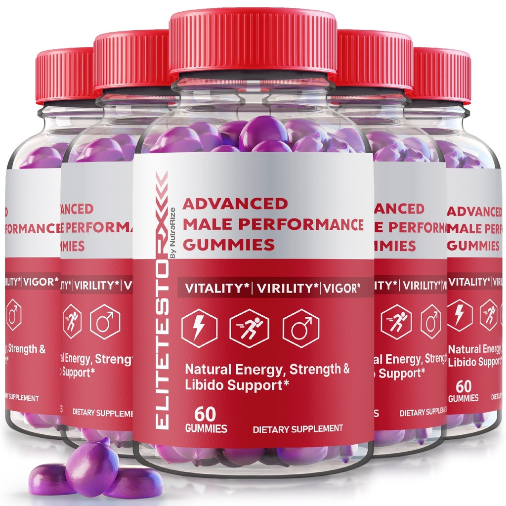 (5 pakkaus) Elite Testo Rx Gummies, All Natural Mies Formula, Premium Supplement for Men, EliteTesto Rx Pillereitä yleistä terveyttä, Elite TestoRx Gummy s, Virallinen EliteTestoRx arvostelut (300 Gummies)