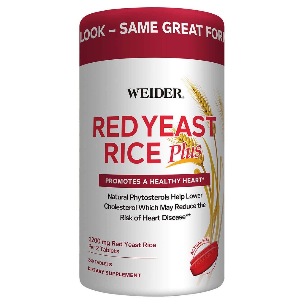 Weider Red Yeast Rice Plus 2- pakkaus fytosterolit 1200 mg per 2 tablettia (240 tablettia X 2)