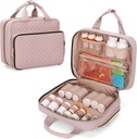 Damero Pill Bottle Organizer Bag, Travel Medicine Bag Organizer, Medicine Organizer och lagring för piller, vitamin, fiskolja, medicinska kosttillskott för kvinnor och män, Misty Rose