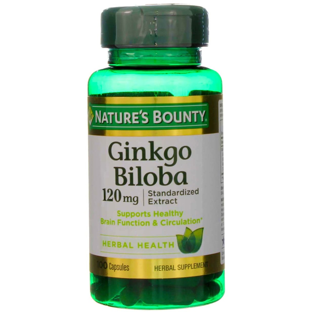 Nature's Bounty Ginkgo Biloba 120 mg Double Strength - 100 kapselia, 2 kapselin pakkaus
