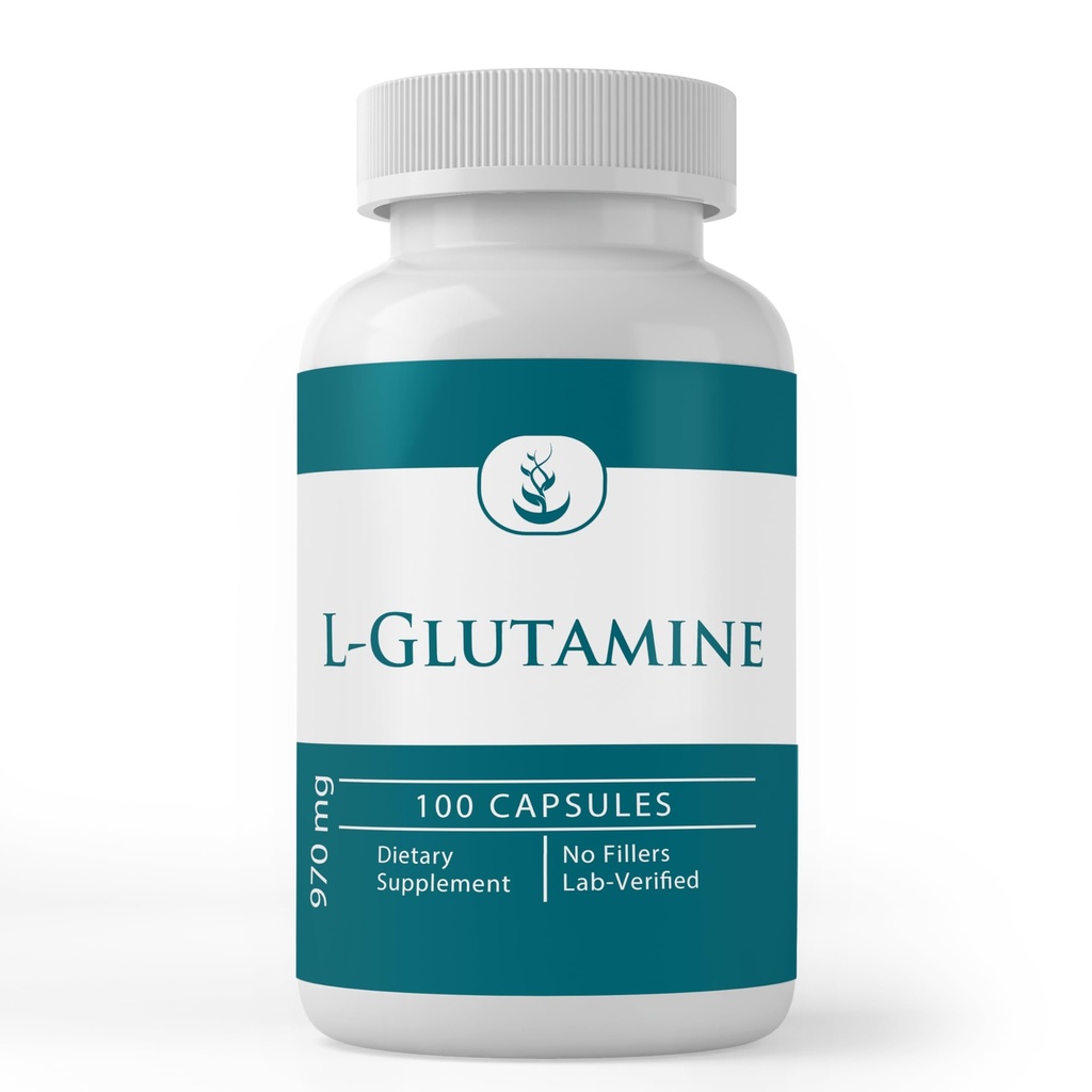 Puhtaat alkuperäiset ainesosat L-glutamiini Luonnollisesti tuotettu Aminohappo, ei-GMO & Gluteenittomat (100 kapselia)